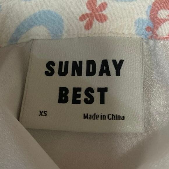 Aritzia Sunday Best White Floral Tie Waist Mini Wrap A-Line Skirt Skort Size XS - Picture 4 of 5